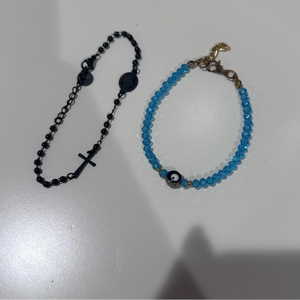 Rosary Bracelet & Evil Eye Bracelet